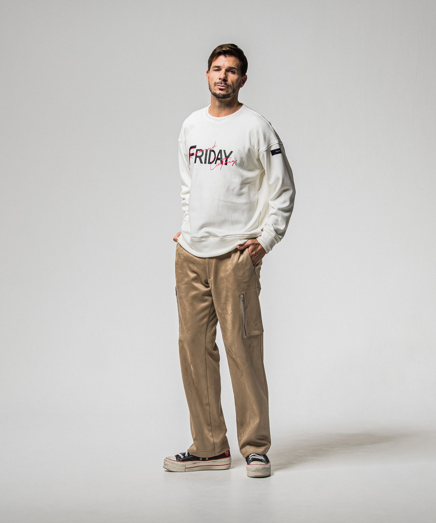 DAVID CARGO PANTS / RC38-ST-040 / スエードワイドカーゴパンツ / ブラウン (1月上旬入荷予定)