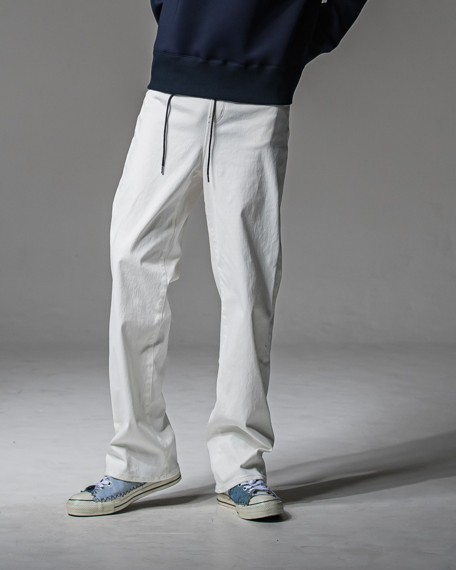 KING DENIM JERSEY / BASIC-ST-005 / デニムジャージ バギーワイドパンツ / ホワイト