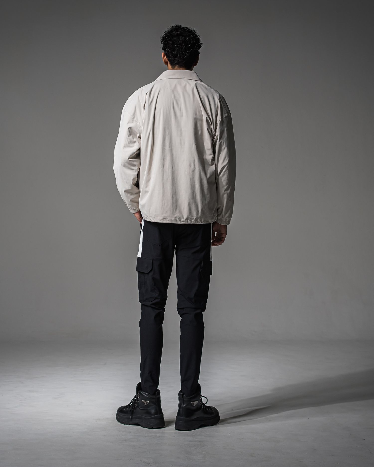 STRIPE QUILTING DROP TRAINER / RC37-C-003 / ストライプキルティングトレーナー / ブラック (9月下旬入荷予定)