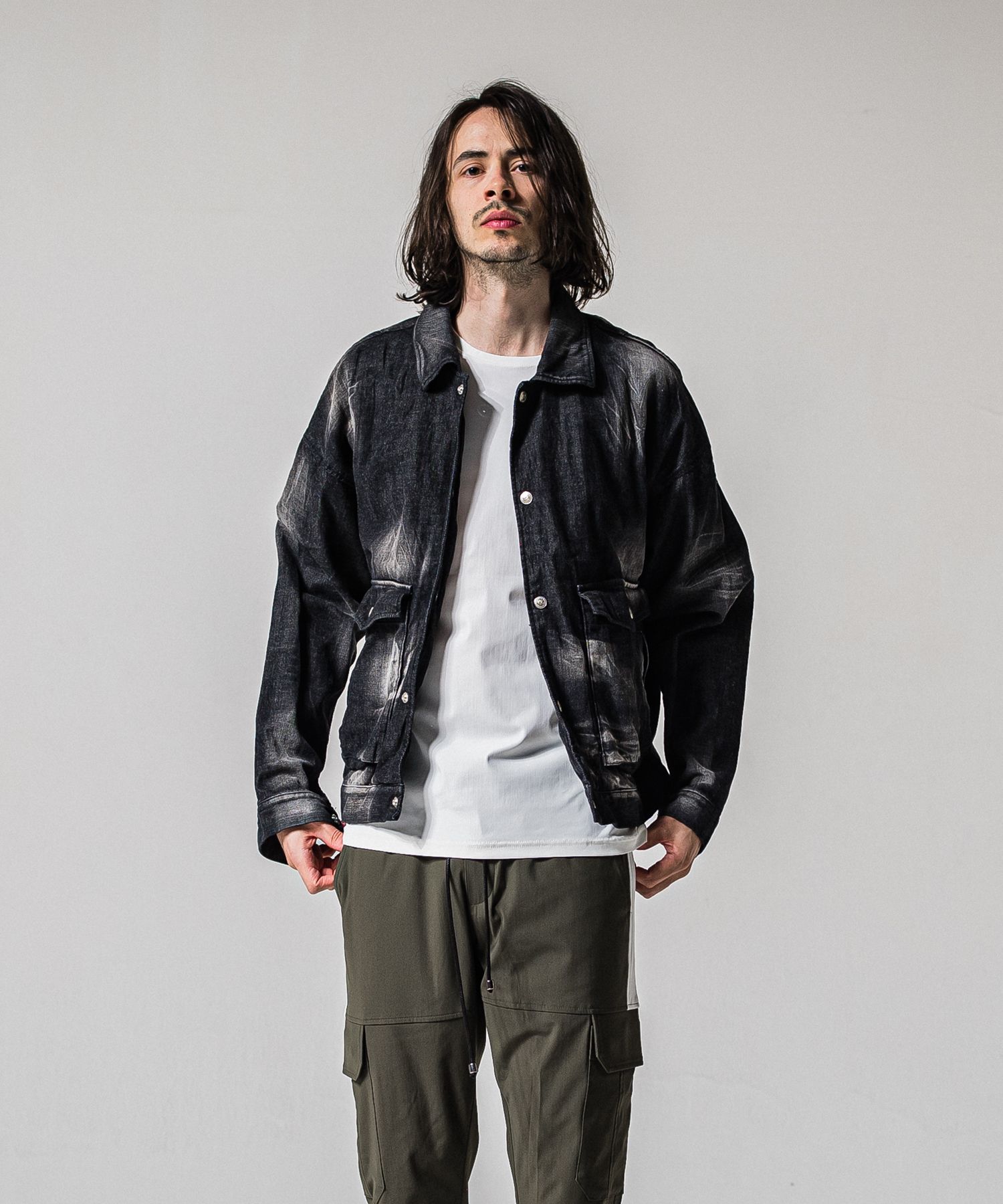 LDENIM AG FLIGHT JACKET / RC39-JK-003 / デニムフライトジャケット / ブラックユーズド (3月中旬入荷予定)