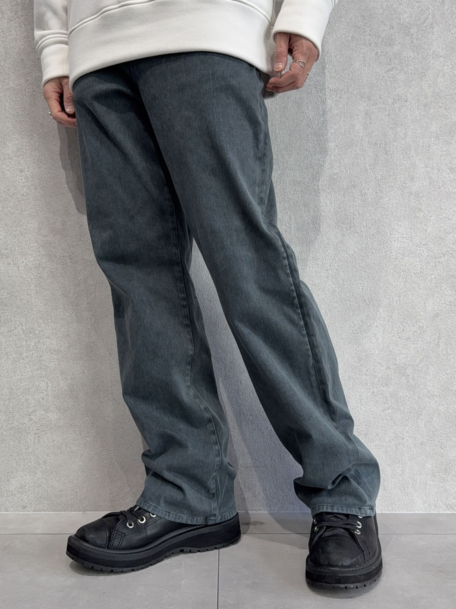 KING DENIM JERSEY / BASIC-ST-005 / デニムジャージバギーワイドパンツ / ピグメントブラック