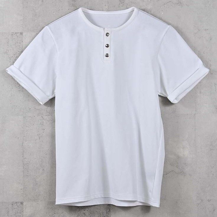 ROLL UP HENRY T / RC40-T-005 / ロールアップヘンリーネックTシャツ / ホワイト (4月中旬入荷予定)