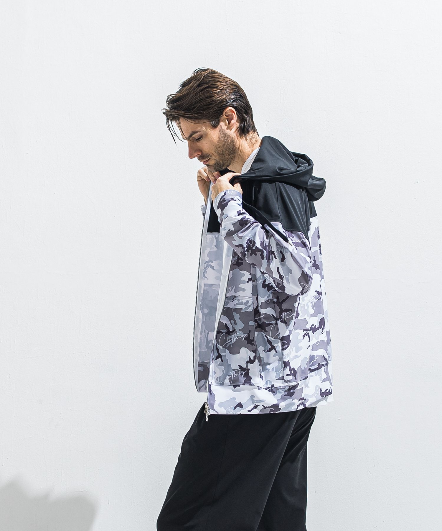 RUSH OVER ZIPUP HOODIE / RC40-C-001 / ラッシュガードパーカー / カモフラブラック (5月下旬入荷予定)