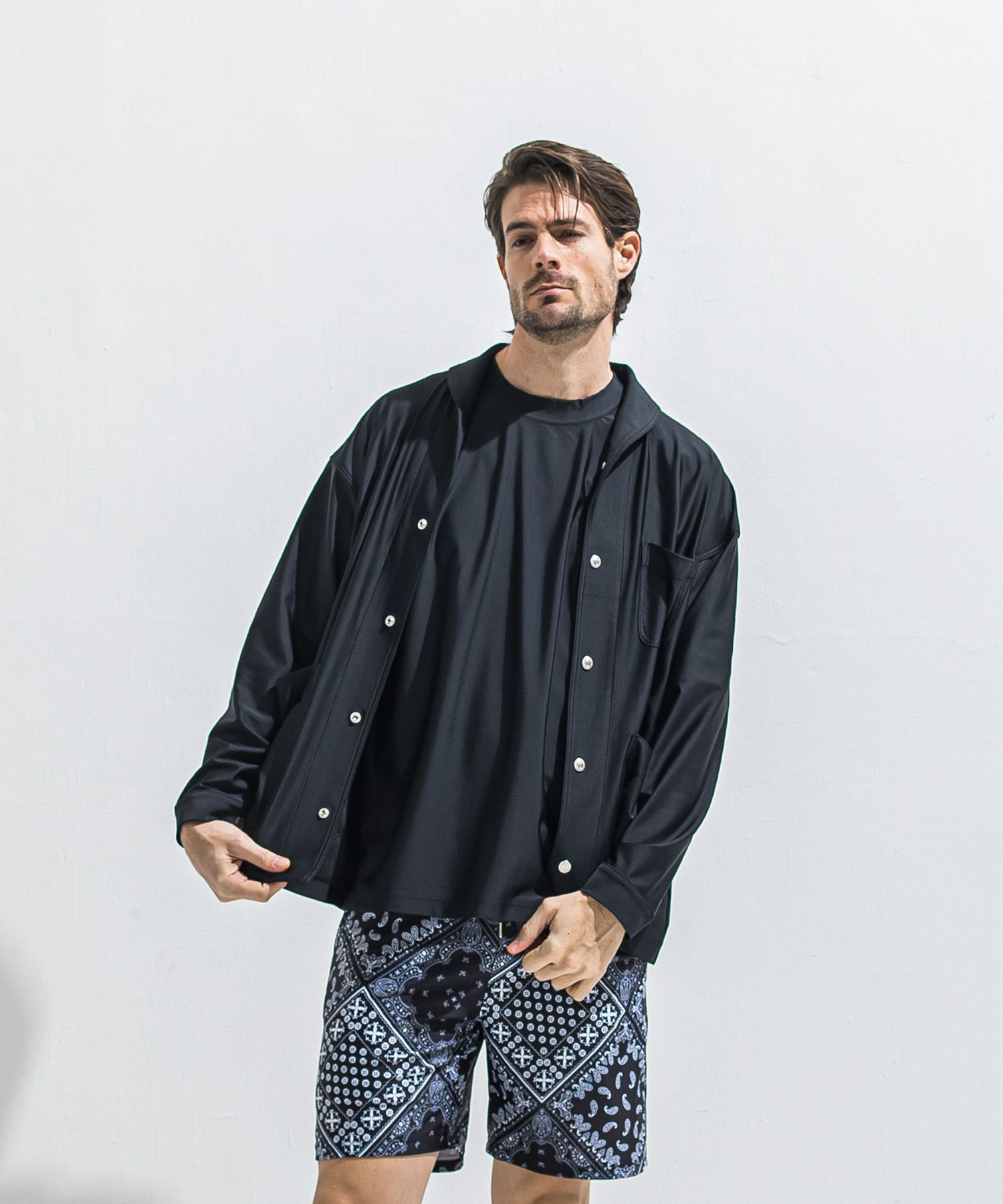 RUSH CAVER ALL / RC40-JK-002 / ラッシュガードカバーオール / ブラック (5月中旬入荷予定)