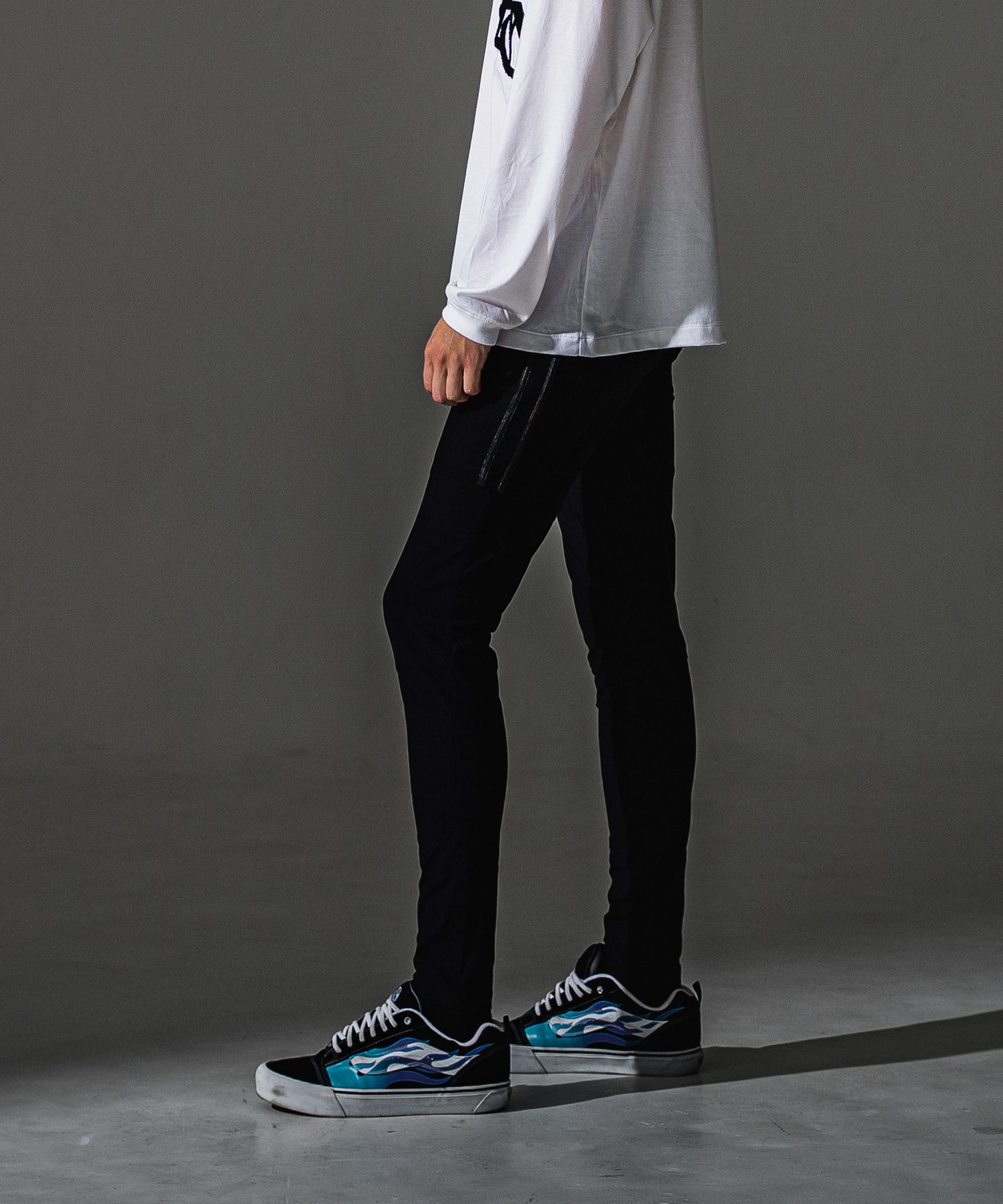 JOHNSON LINE NYLON PT / BASIC-ST-009 / ジョンソンラインナイロンパンツ / ブラック×レザーブラック (7月下旬入荷予定)