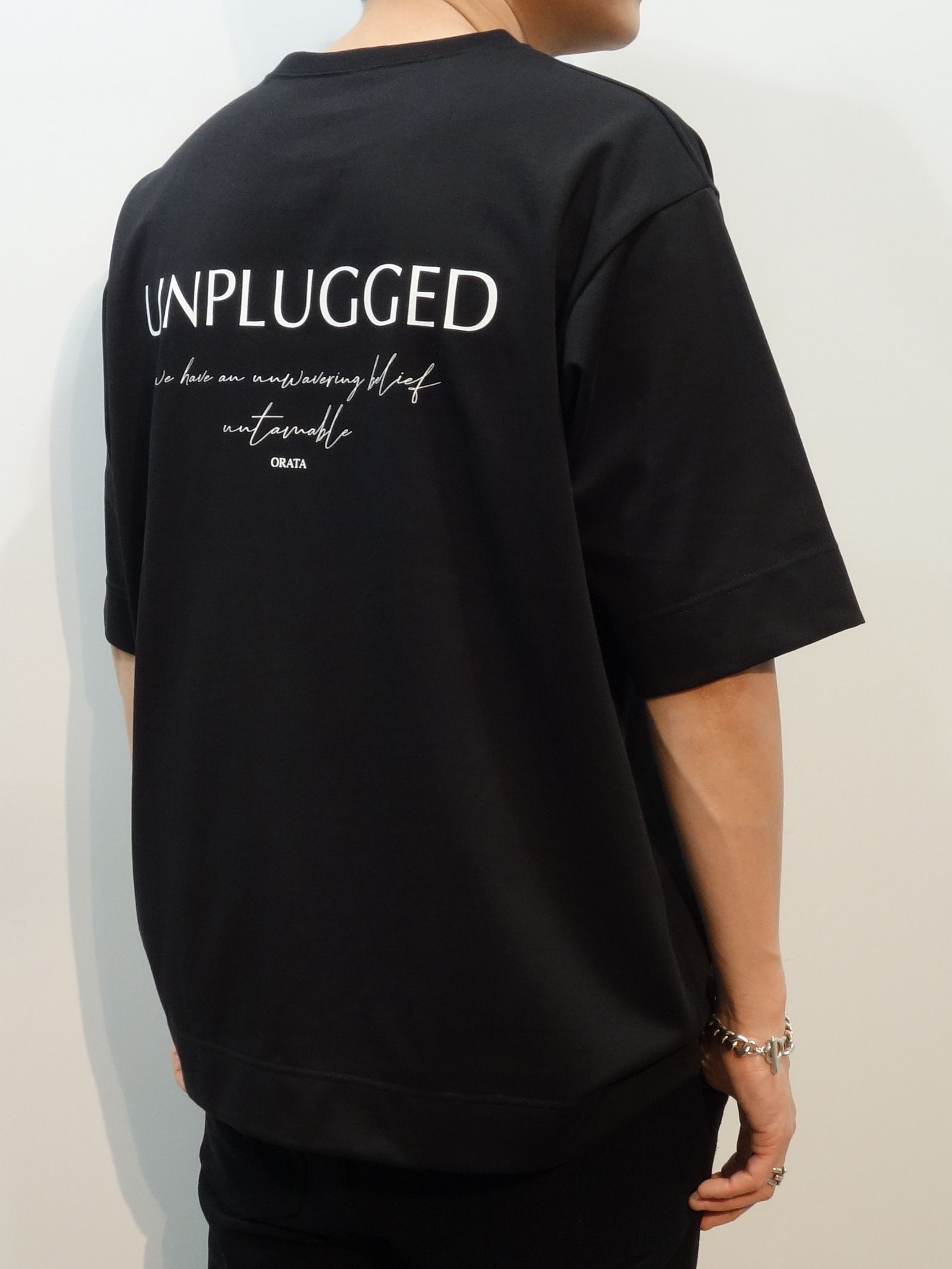 UNPLUGGED BACK T / OR1-T-002 / プリントTシャツ / ブラック