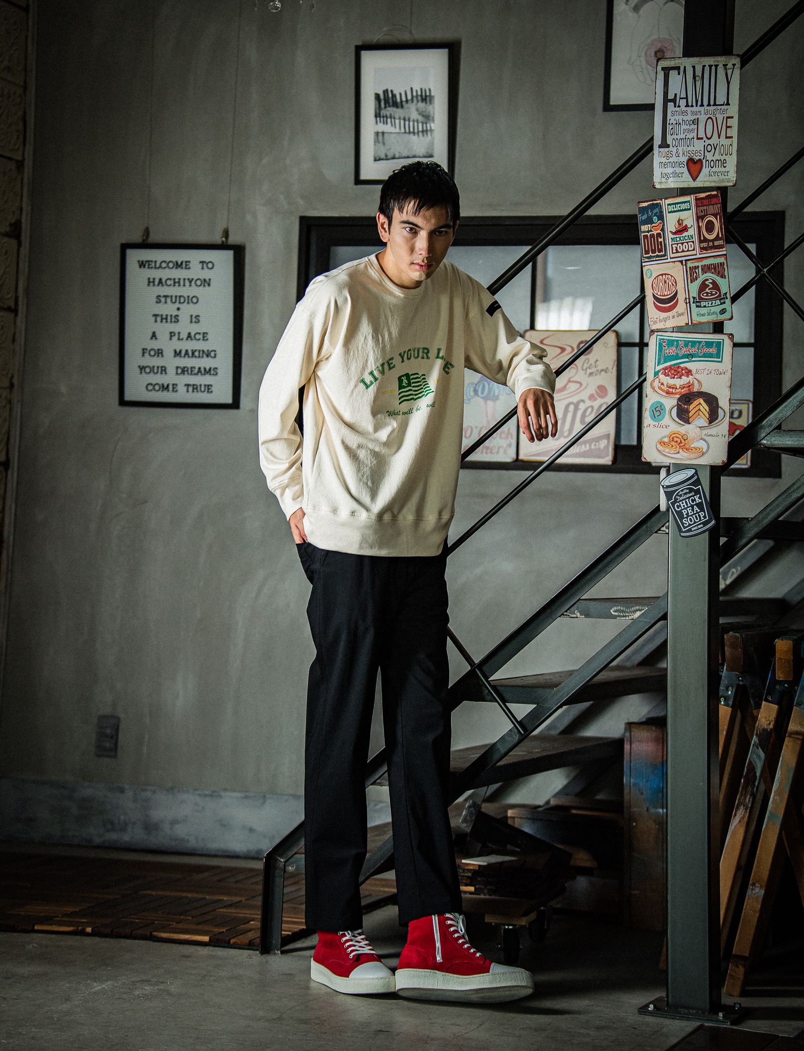 CHRIS EASY WIDE PANTS / RC31-ST-016W / ナイロンワイドパンツ / ブラック