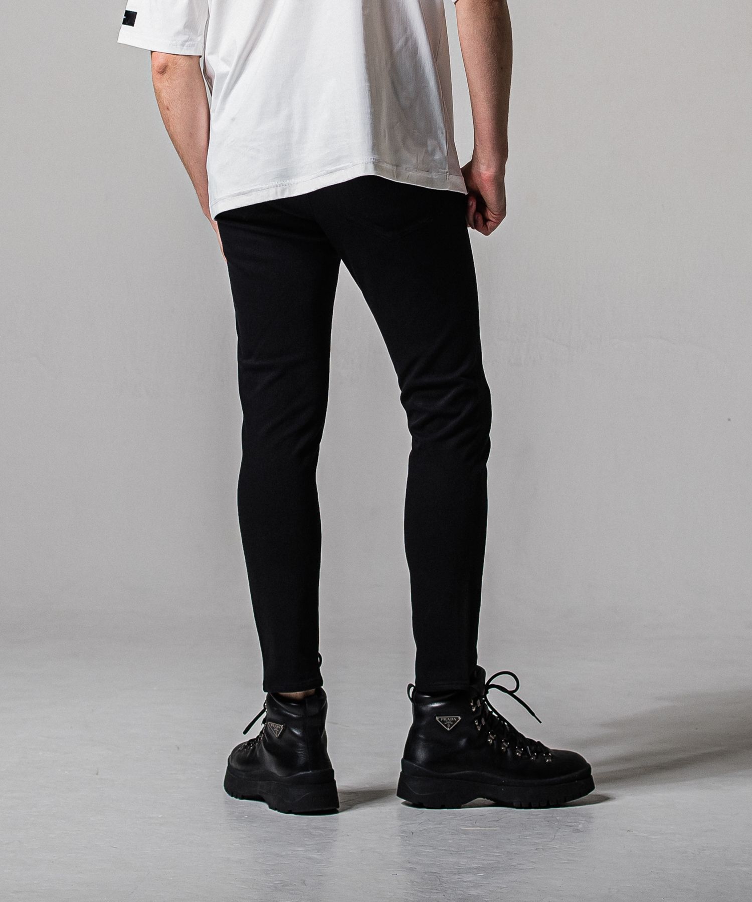 MICK DENIM JERSEY / BASIC-ST-020 / デニムジャージテーパードパンツ / ブラック (1月下旬入荷予定)