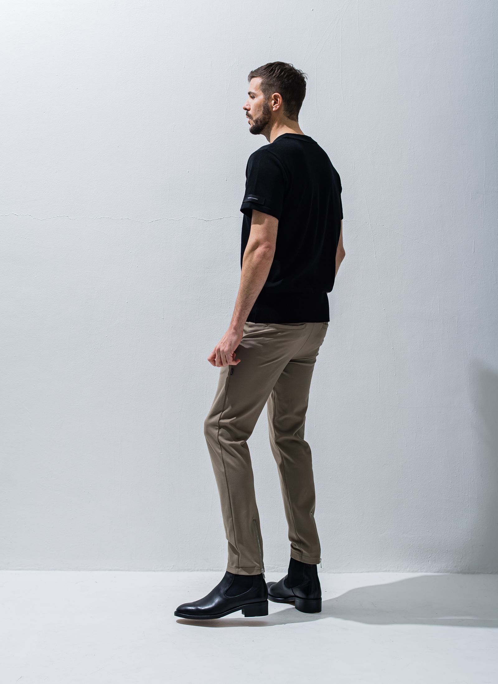 SILK HALF KNT / RC28-K-001 / 無地半袖サマーニット / ブラック