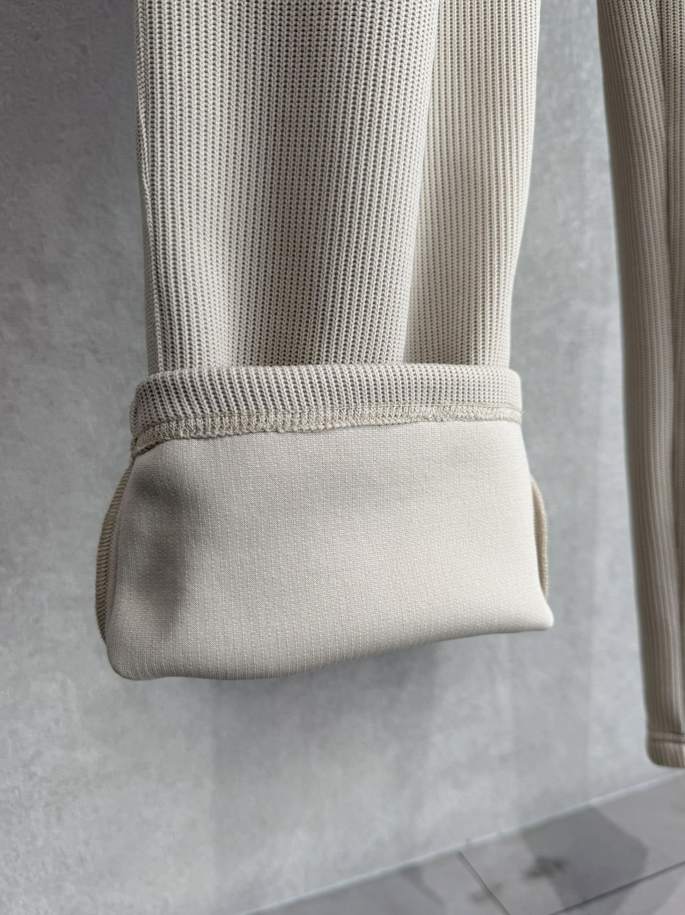 AZE WIDE TUCK PANTS / RC39-ST-016WT2 / 高機能畦編みニットワイドタックパンツ / グレージュ