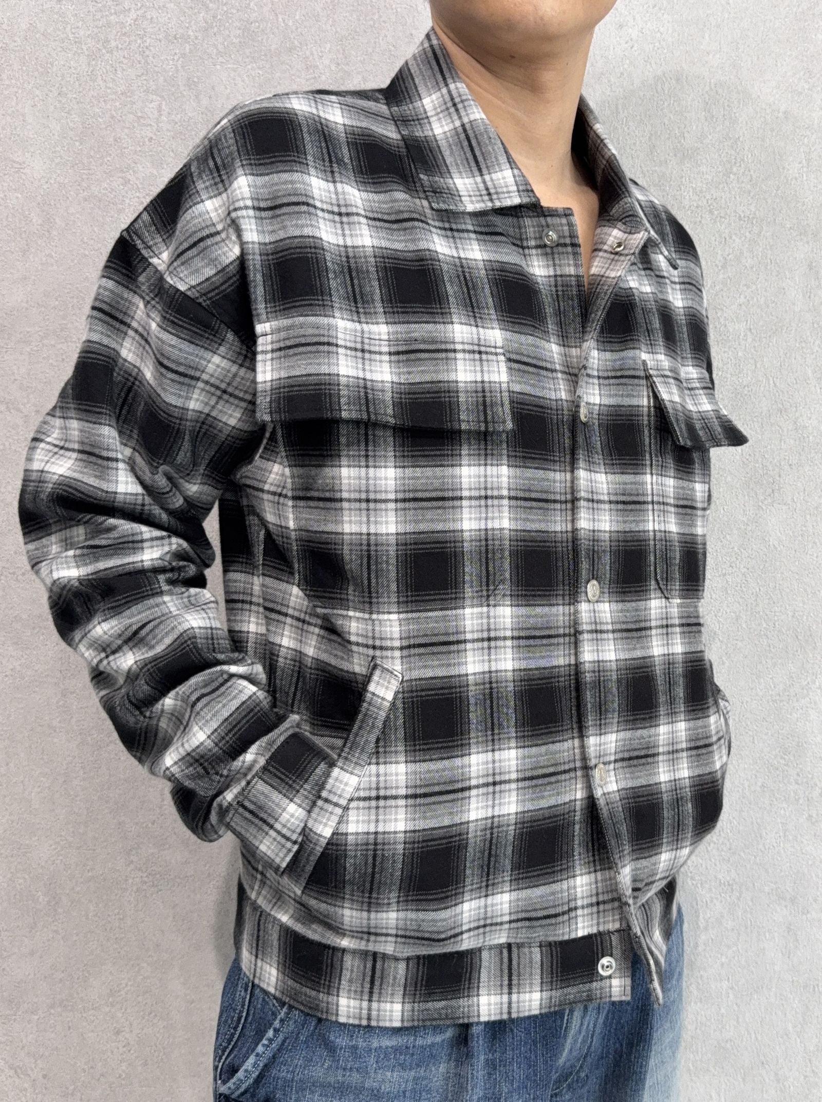 CHECK SHIRT JACKET / RC41-SH-003 / チェックシャツジャケット / ブラック