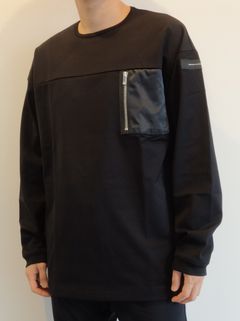 NYLON POCKET LOOSE LONG SLEEVE / RC25-T-002 / ナイロンポケットビッグロングTシャツ / ブラック※