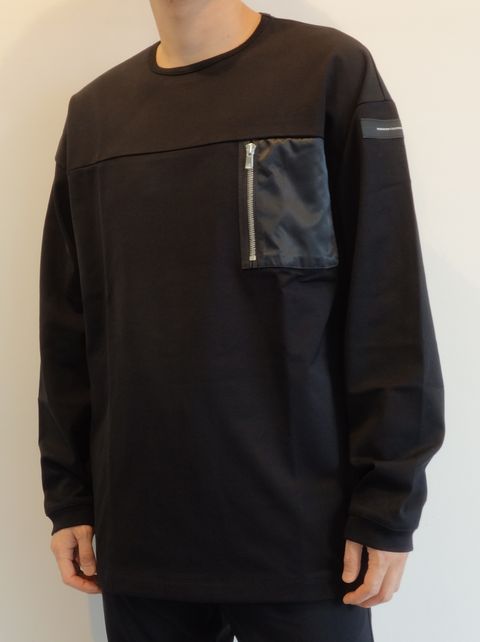 NYLON POCKET LOOSE LONG SLEEVE / RC25-T-002 / ナイロンポケットビッグロングTシャツ / ブラック※