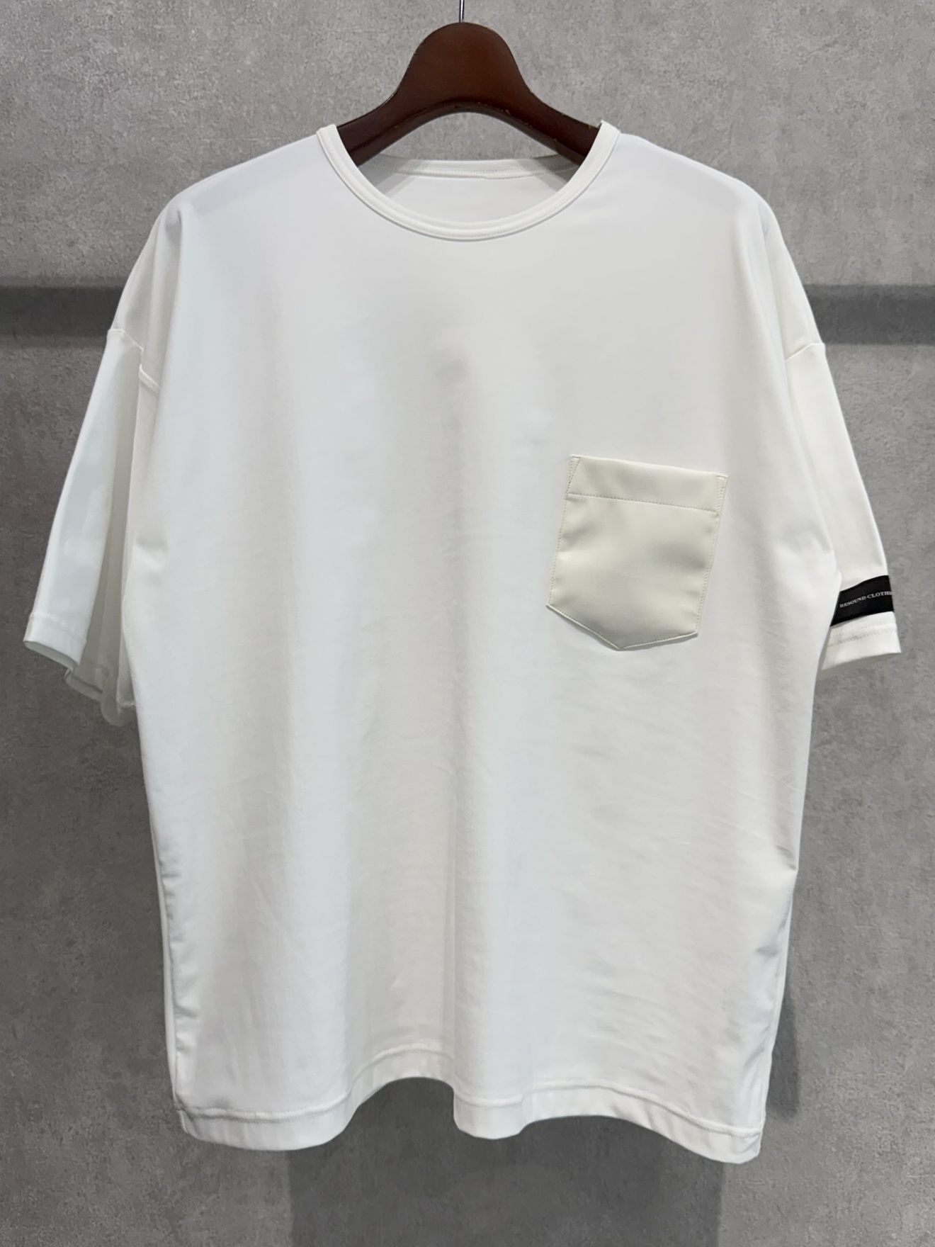 LEATHER POCKET OVER NYLON T / RC39-T-005 / レザーポケットナイロンビッグTシャツ / ホワイト