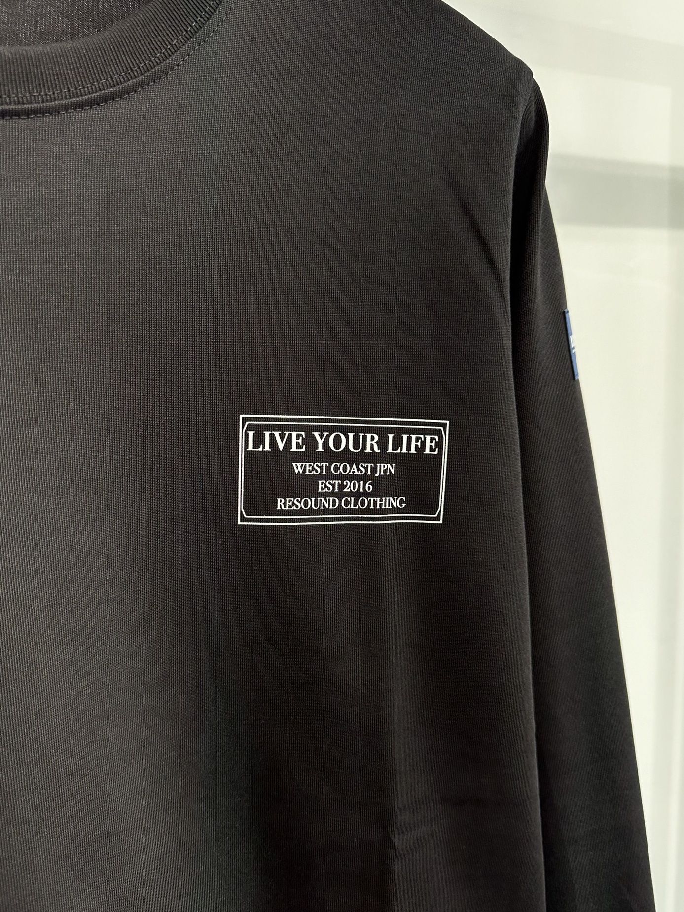 CREW LONG SLEEVE TEE / RC33-T-002 / バックプリント長袖Tシャツ / ブラック