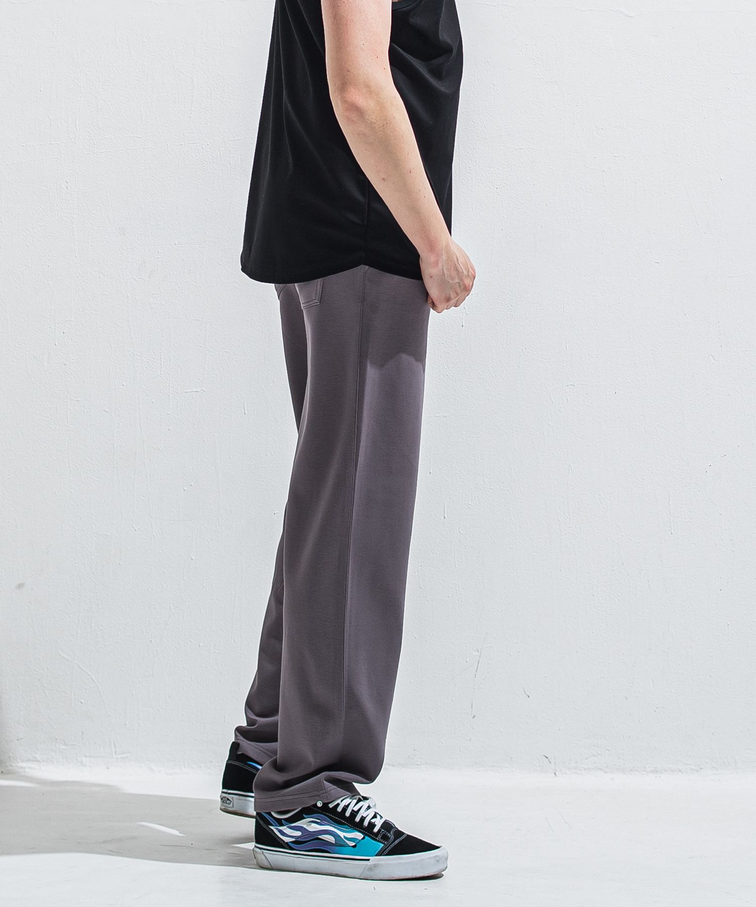 SEMI WIDE TUCK PANTS / RC40-ST-016WT / セミワイドタックパンツ / ダンボールチャコール (4月中旬入荷予定)