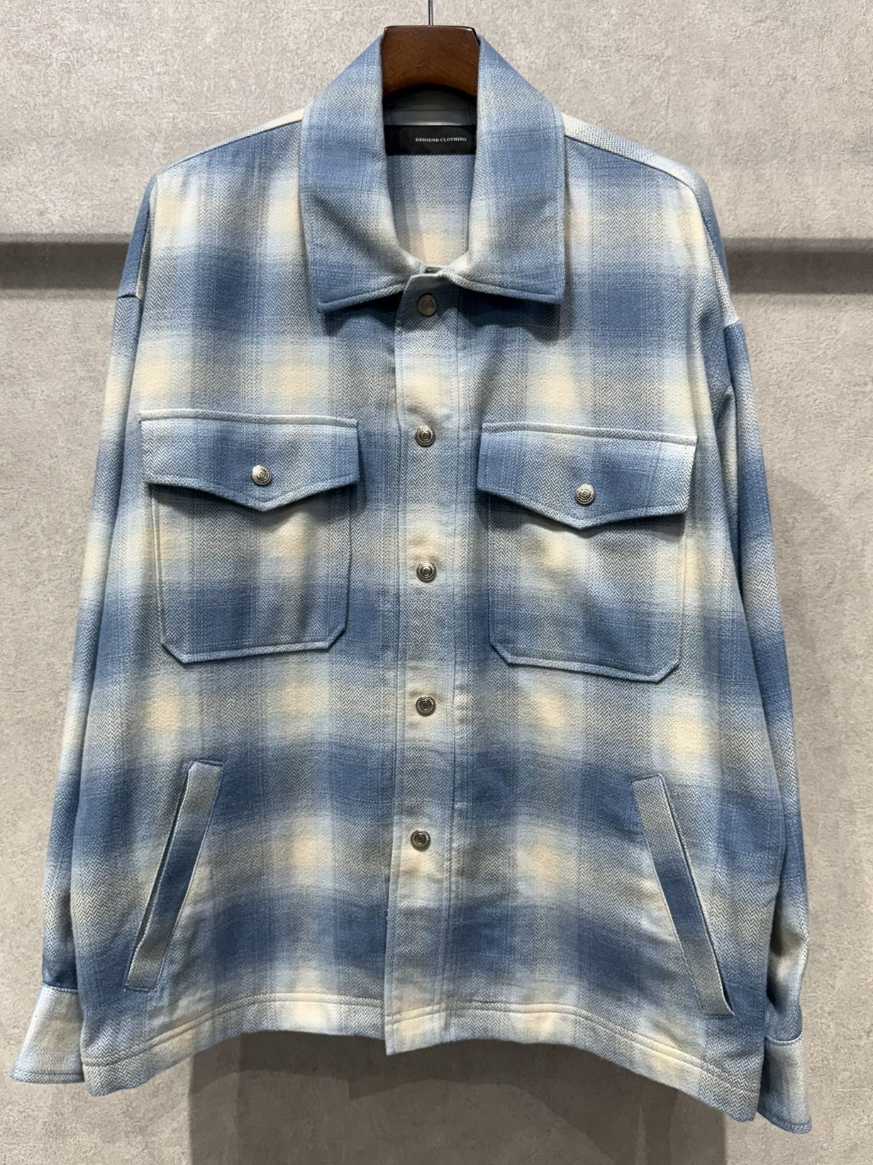 FLANNEL CHECK JK / RC41-JK-006 / フランネルチェックCPOジャケット / サックスブルー