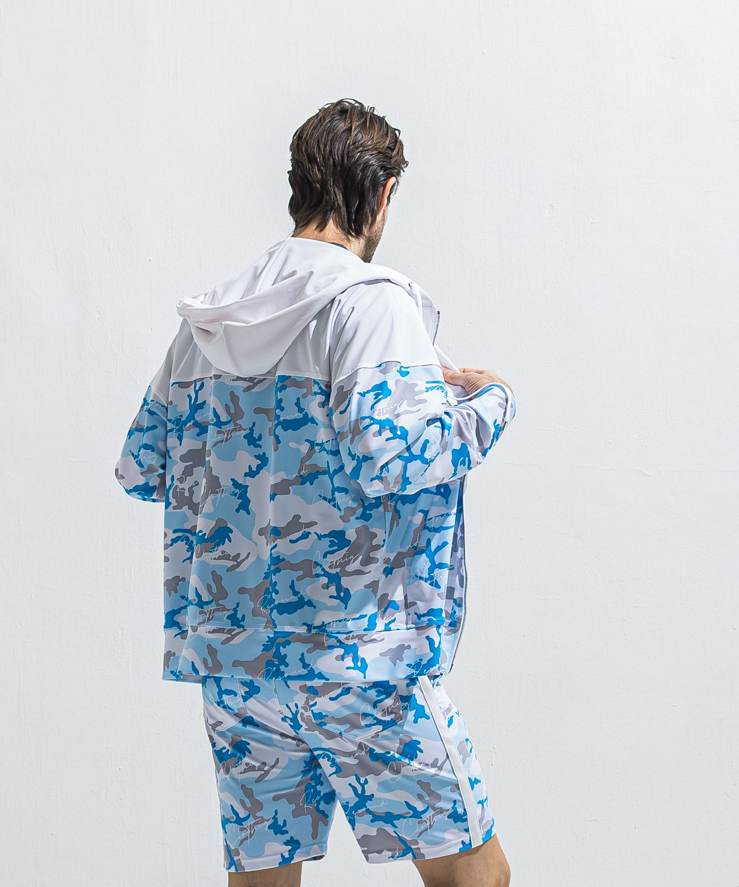 RUSH OVER ZIPUP HOODIE / RC40-C-001 / ラッシュガードパーカー / カモフラサックス (5月下旬入荷予定)