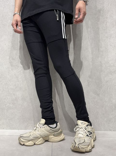 JOHNSON LINE NYLON PT / BASIC-ST-009 / ジョンソンナイロンラインパンツ / ブラック×ホワイト