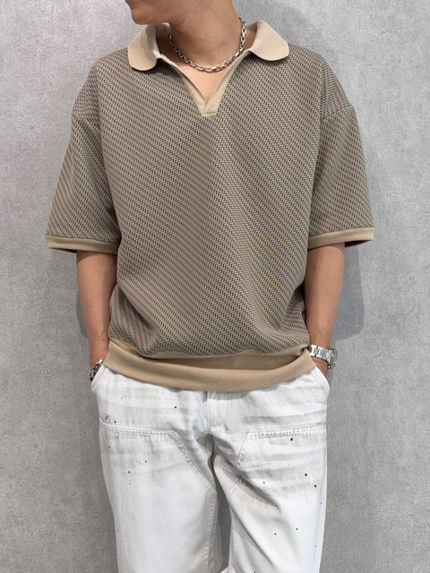 DELAYスキッパーポロ×RESOUNDダブルニーデニムコーデ