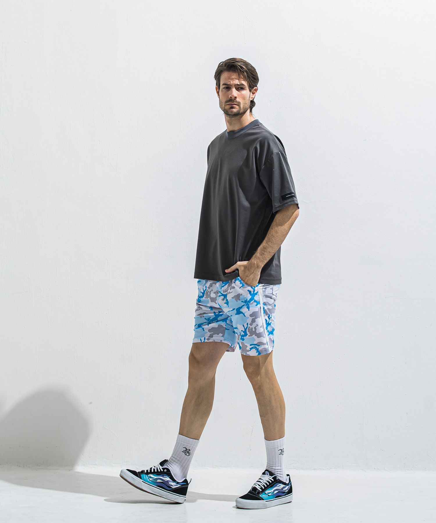 REV MESH OVER TEE / RC40-T-004 / メッシュビッグTシャツ / チャコール (6月中旬入荷予定)