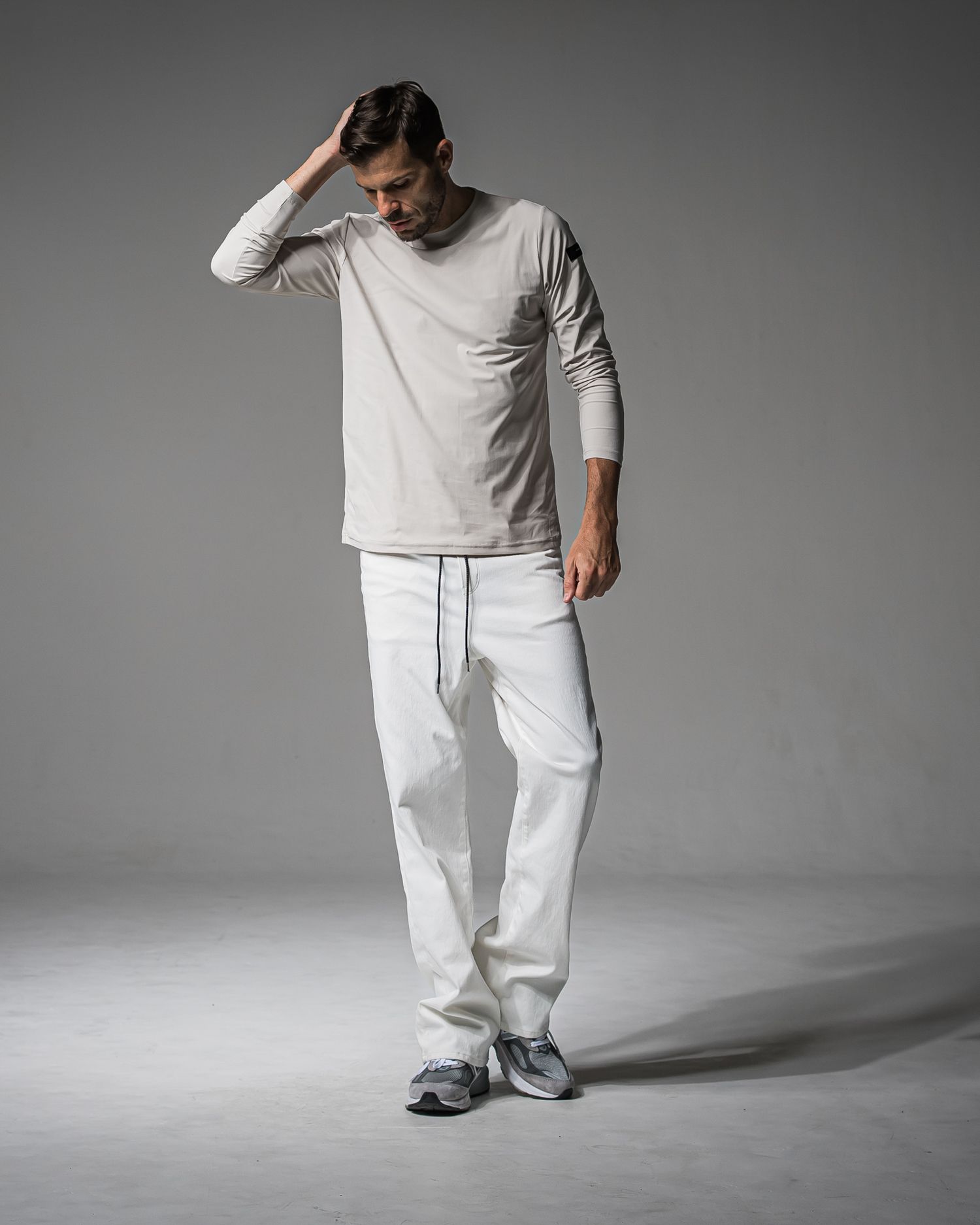 KING DENIM JERSEY / BASIC-ST-005 / デニムジャージ バギーワイドパンツ / ホワイト