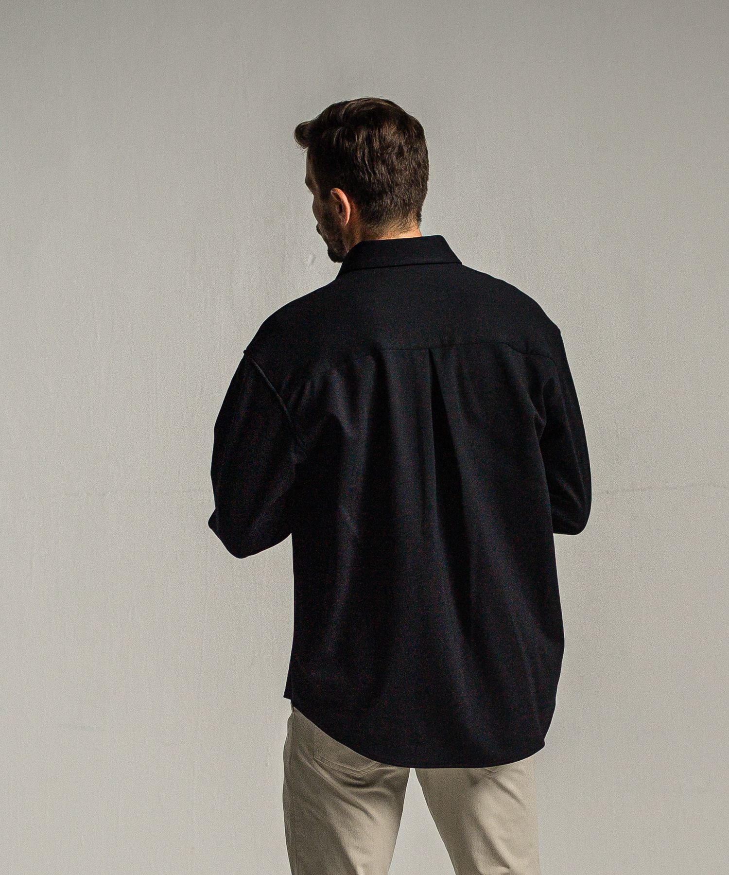 JERSEY JACK SHIRT / RC34-SH-001 / 裏起毛オーバーサイズシャツ / ブラック