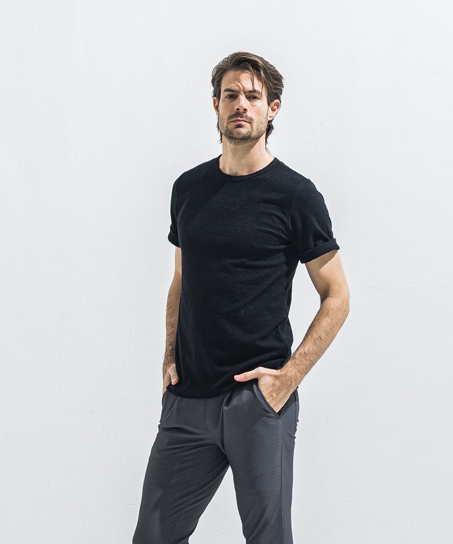 PILE ROLL UP TEE / RC40-T-001 / パイルロールアップTシャツ / ブラック (4月中旬入荷予定)