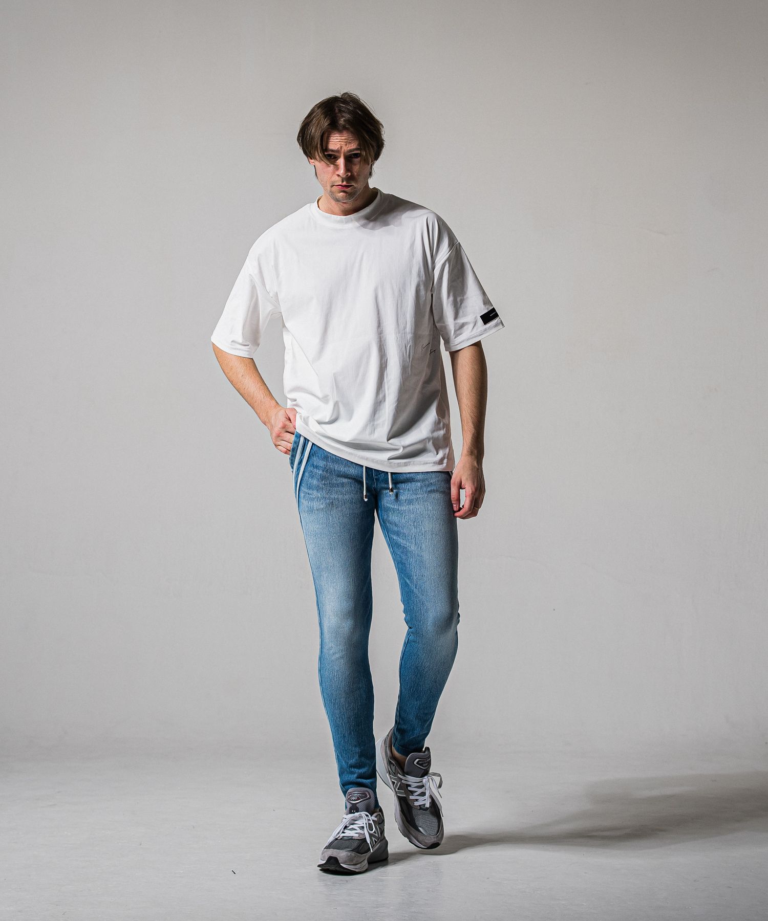 EX DENIM JERSEY EDGE PT / RC39-ST-014D / デニムジャージラインパンツ / ライトインディゴ (2月上旬入荷予定)