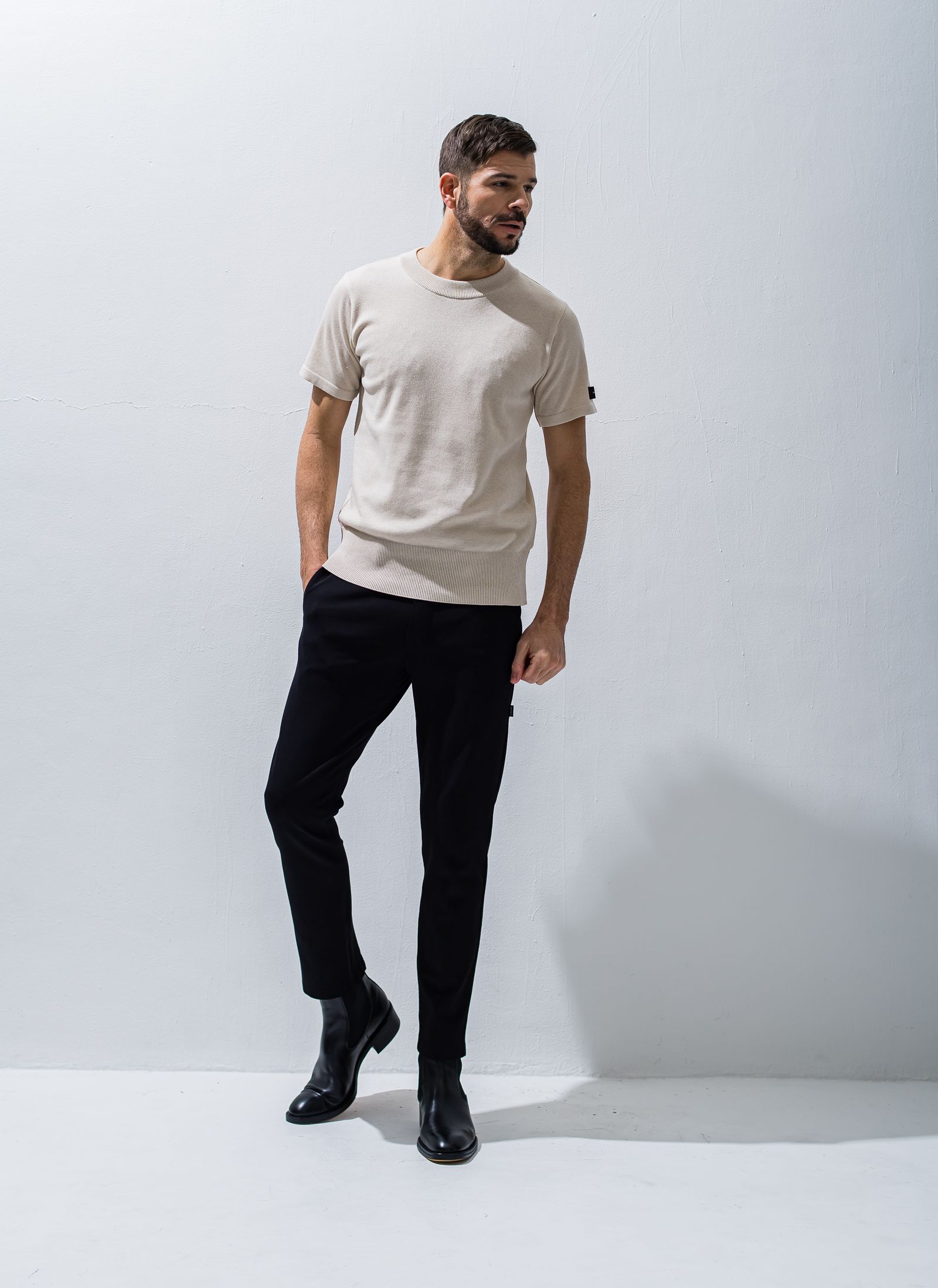 SILK HALF KNT / RC28-K-001 / 無地半袖サマーニット / ベージュ※