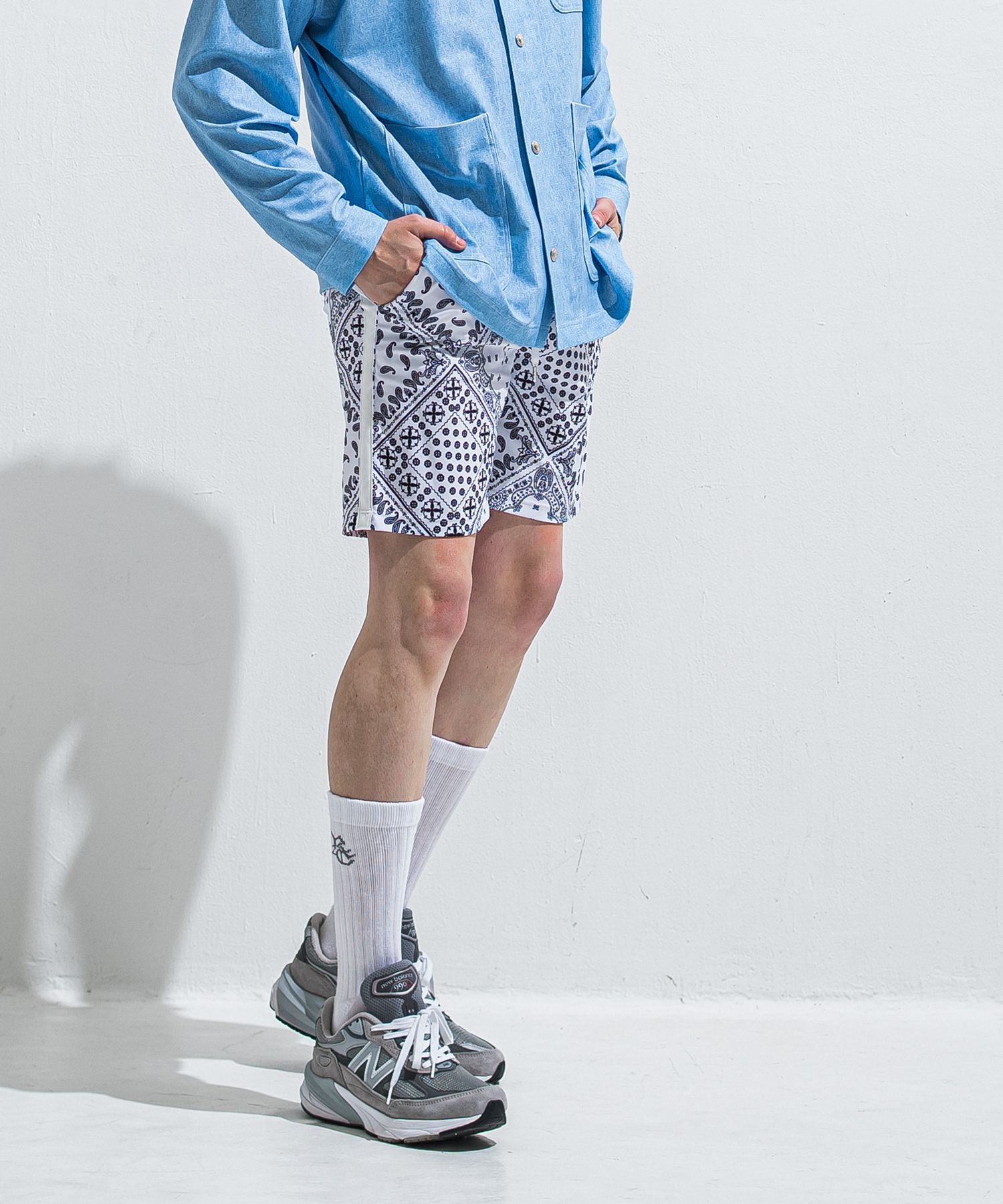 RUSH SHORTS / RC40-HP-002 / ラッシュガードショーツ / バンダナホワイト (5月下旬入荷予定)