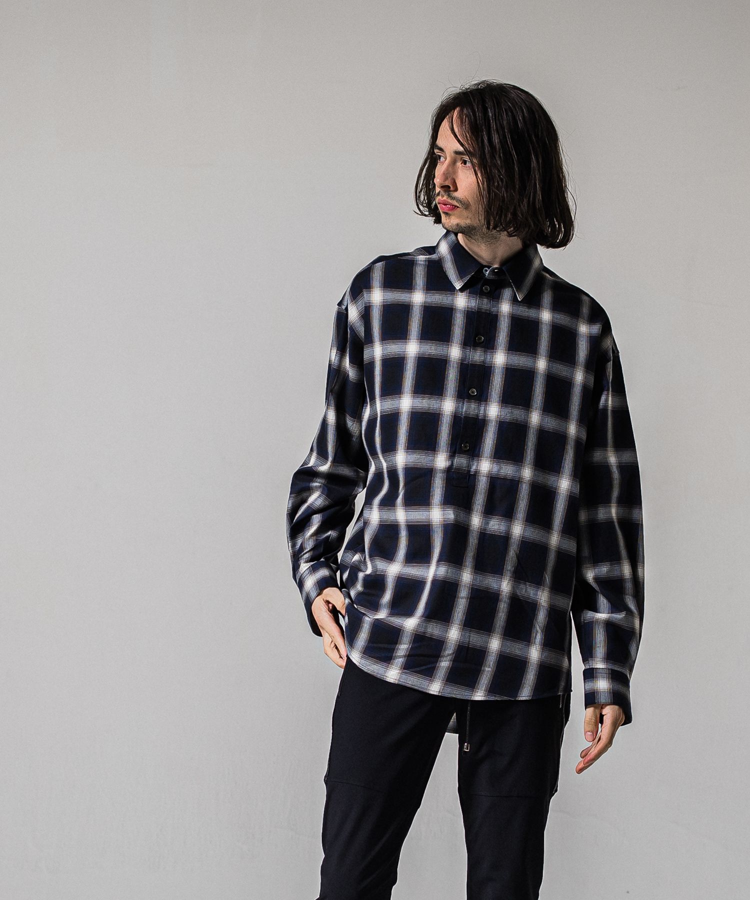 PULL JACK SHIRT / RC39-SH-003 / プルオーバーチェックシャツ / ネイビー (3月上旬入荷予定)