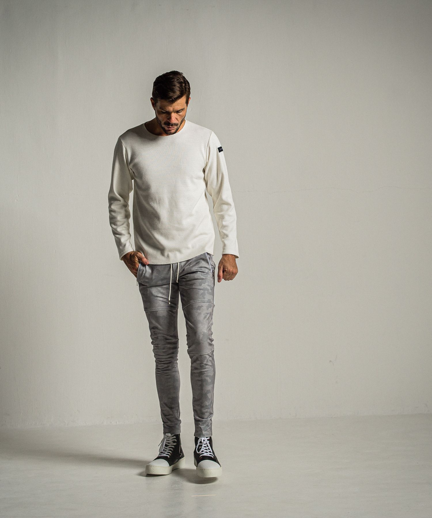 VELOURS FLEECE NEO THERMAL / RC34-C-001 / 裏起毛サーマルロングTシャツ / ホワイト