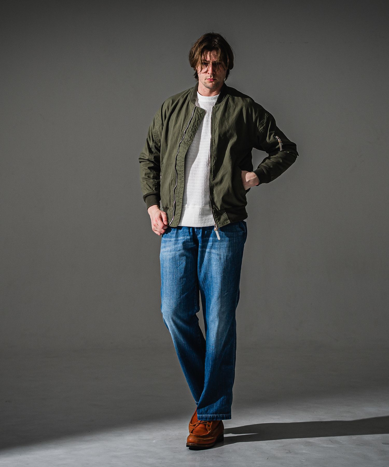 DAVID JACKET / RC41-JK-003 / ミリタリーライトMA-1 / ヴィンテージカーキ (8月下旬入荷予定)