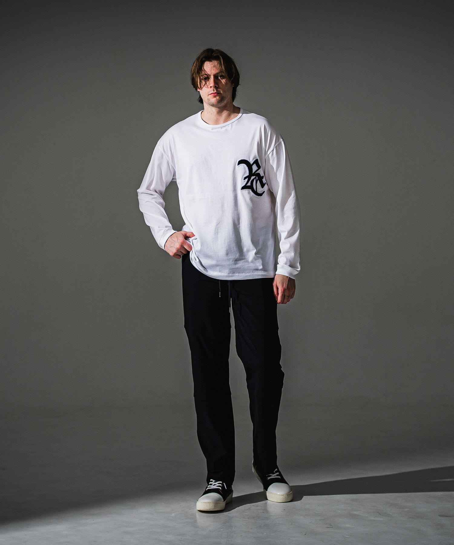 RC OVER LONGSLEEVE TEE / RC41-T-001 / オーバーサイズ長袖RCロゴワッペンTシャツ / ホワイト (7月中旬入荷予定)