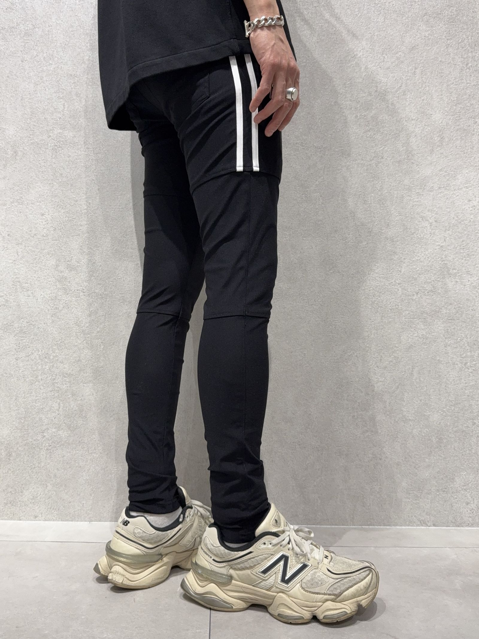 JOHNSON LINE NYLON PT / BASIC-ST-009 / ジョンソンナイロンラインパンツ / ブラック×ホワイト