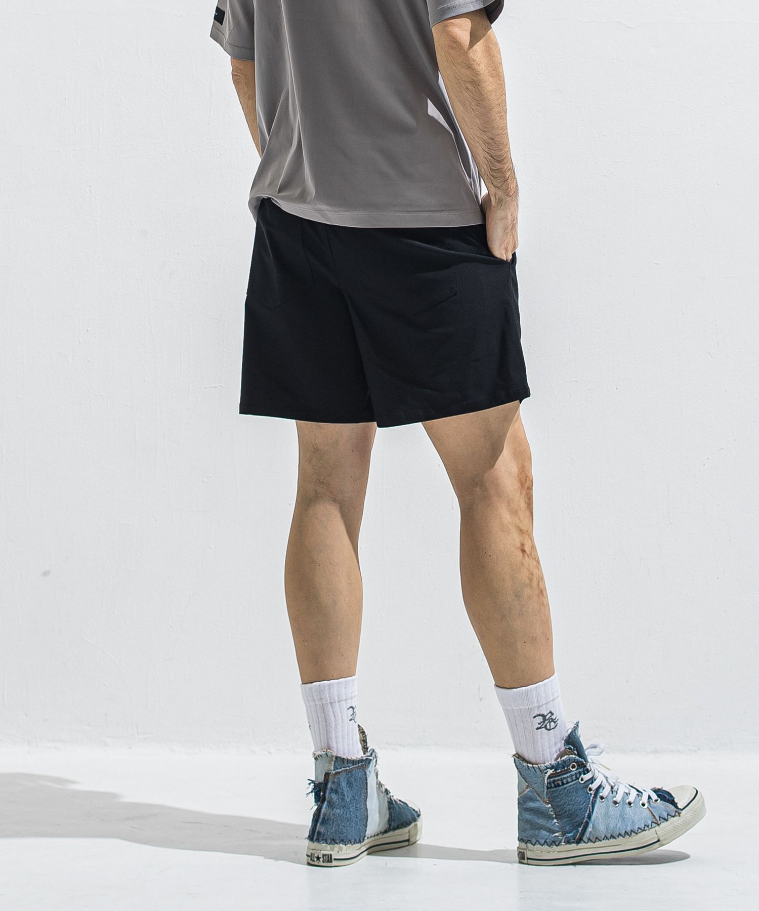 TV NYLON SHORTS / RC40-HP-004 / リラックスナイロンショーツ / ブラック (6月上旬入荷予定)