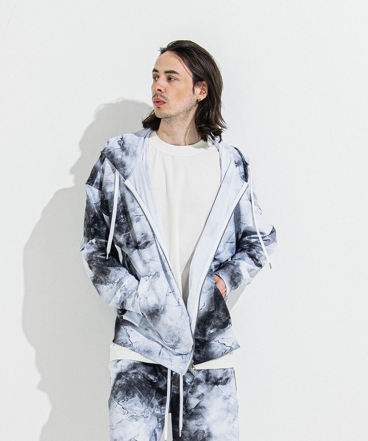 RUSH OVER ZIPUP HOODIE / RC36-C-001 / ラッシュガードパーカー / マーブルホワイト