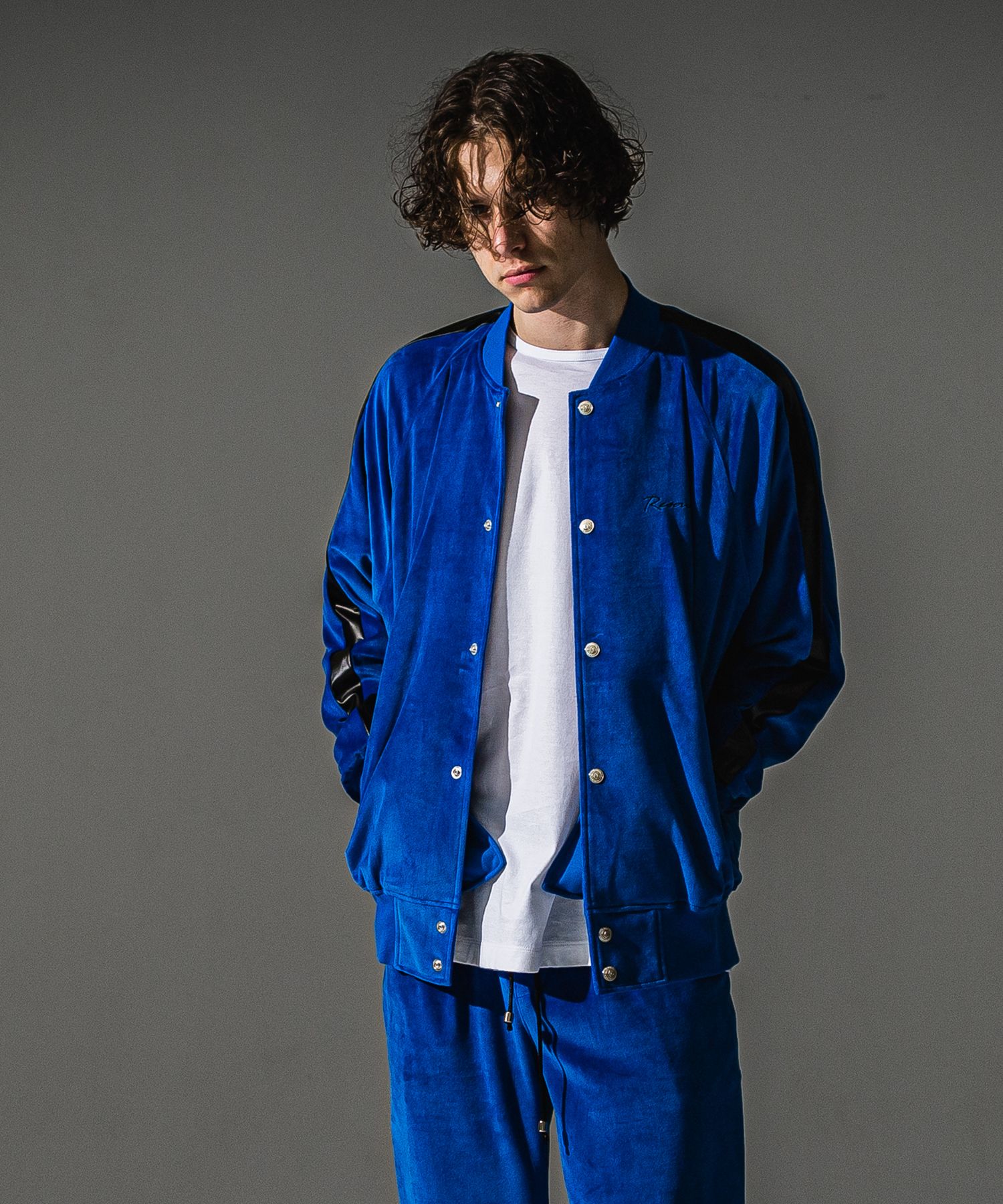VELOURS VARSITY / RC41-C-005 / ベロアトラックスタジャン / ブルー (9月中旬入荷予定)