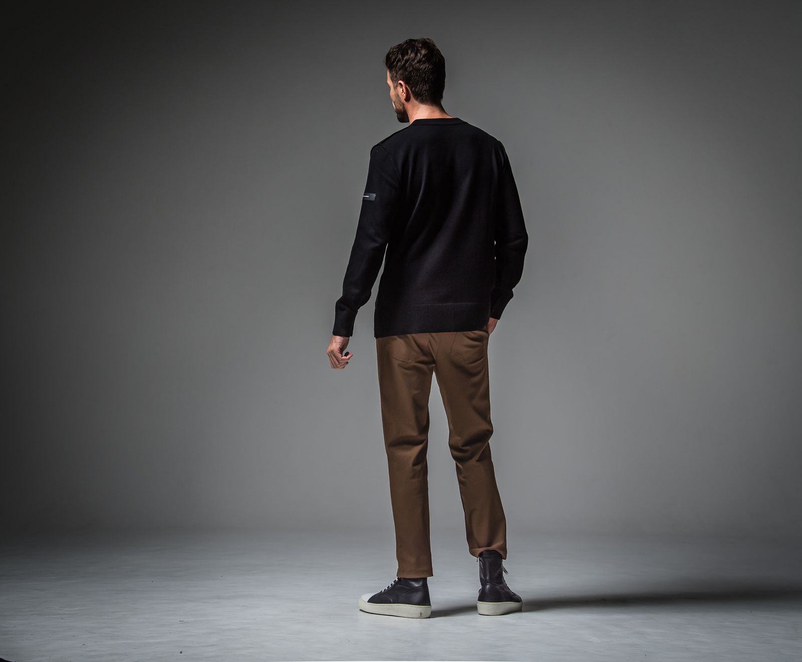 OUT SEAM SWEATER / RC30-K-001 / アウトシームニット / ブラック