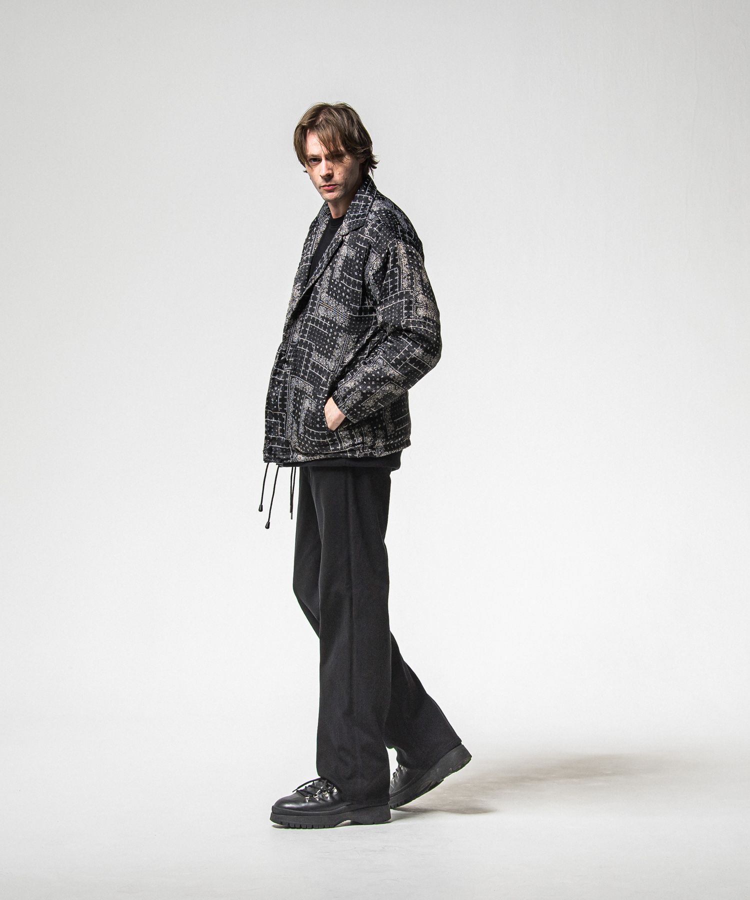 FUR COACH JK / RC38-JK-005 / キルティングファーコーチジャケット / ペイズリーブラック (11月中旬入荷予定)