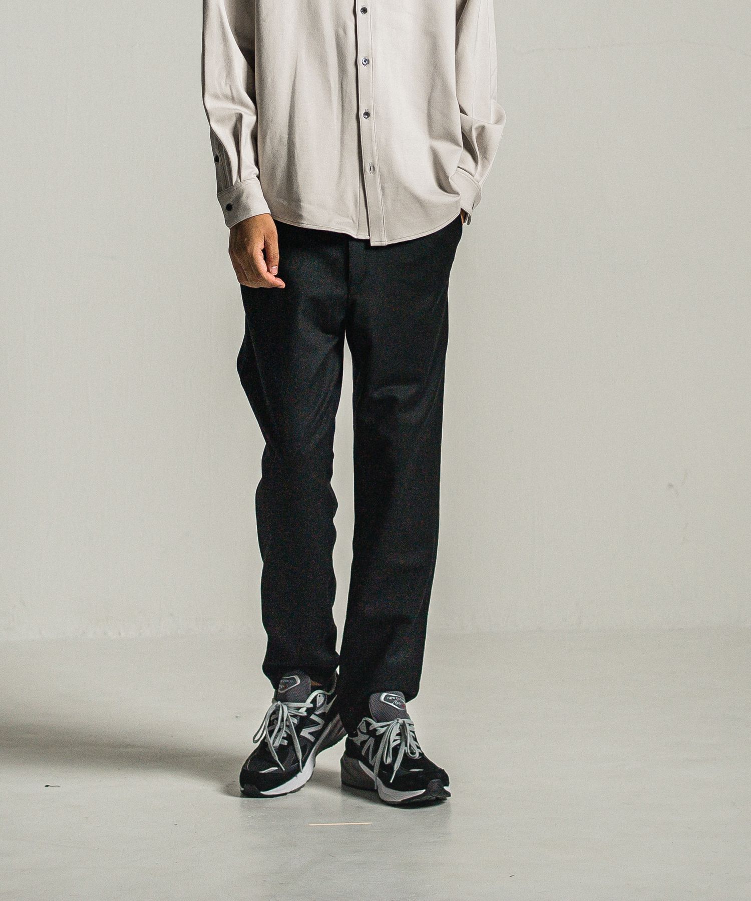 PAT WIDE EASY PANTS / RC34-ST-036 / ワイドテーパードパンツ / ブラック