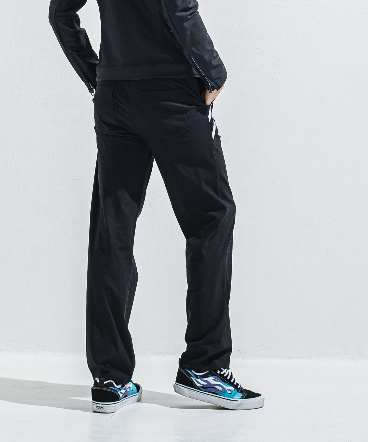 EDGE NYLON SEMI WIDE PT / RC40-ST-014WT / エッジナイロンセミワイドラインパンツ / ブラック×ホワイト (4月下旬入荷予定)