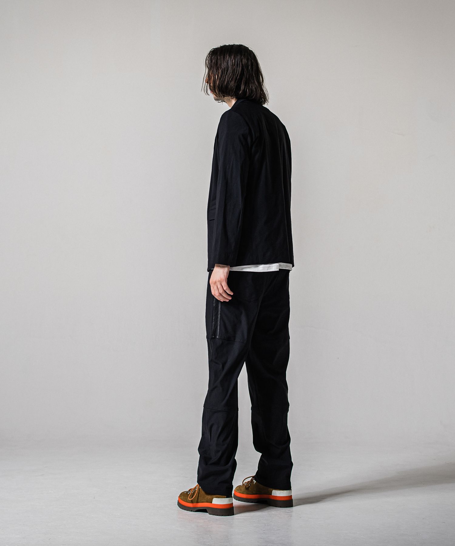 JOHNSON LINE WIDE PANTS / RC39-ST-009WT / ジョンソンラインワイドタックパンツ / ブラック×ブラック (1月下旬入荷予定)
