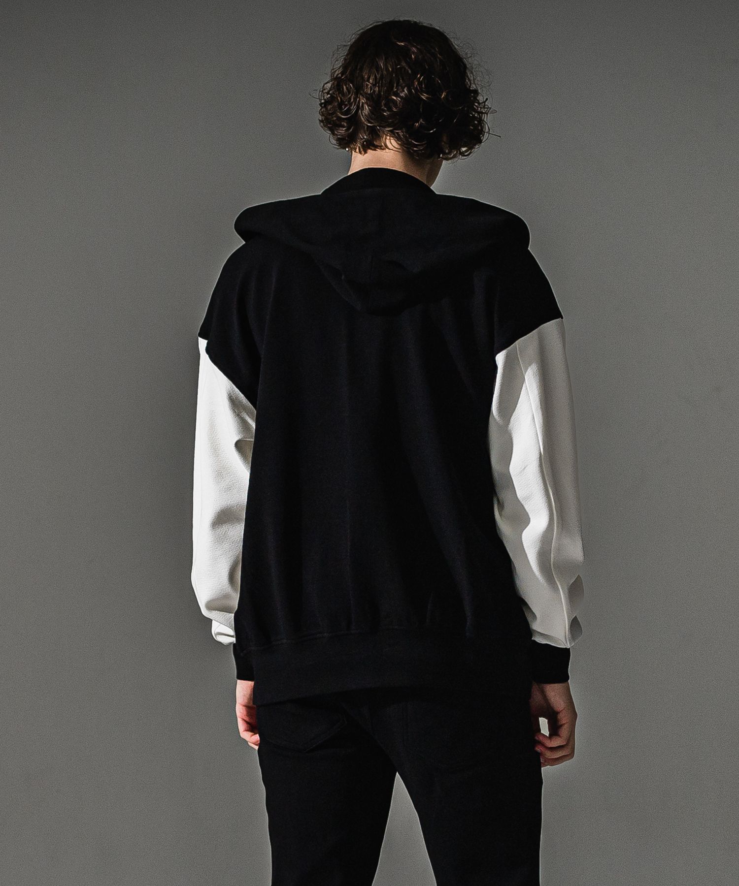 BLISTER VARSITY HOODIE / RC41-C-006 / ライトブリスターニットパーカースタジャン / ブラック×ホワイト (8月下旬入荷予定)