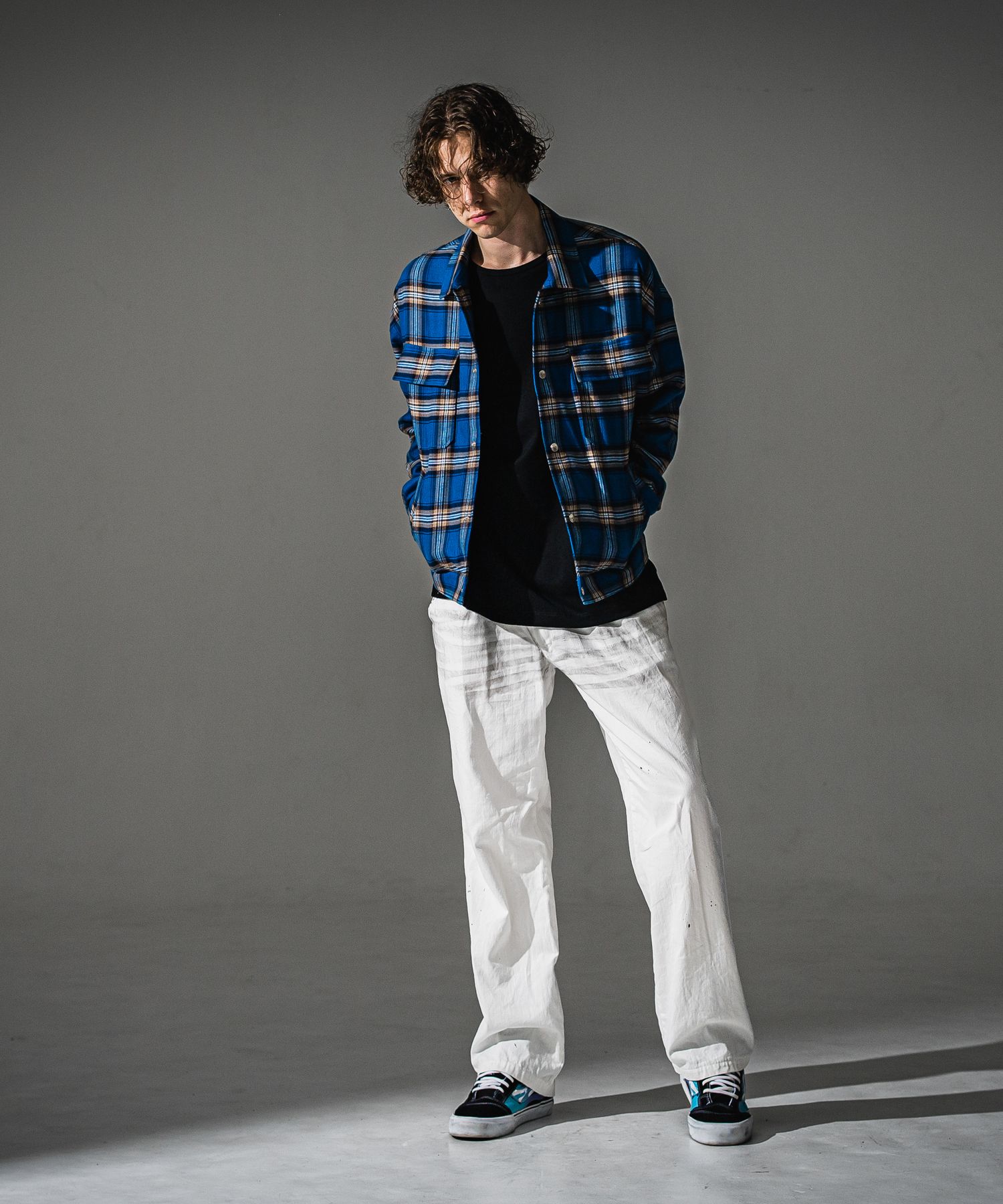 CHECK SHIRT JACKET / RC41-SH-003 / チェックシャツジャケット / ブルー (8月下旬入荷予定)