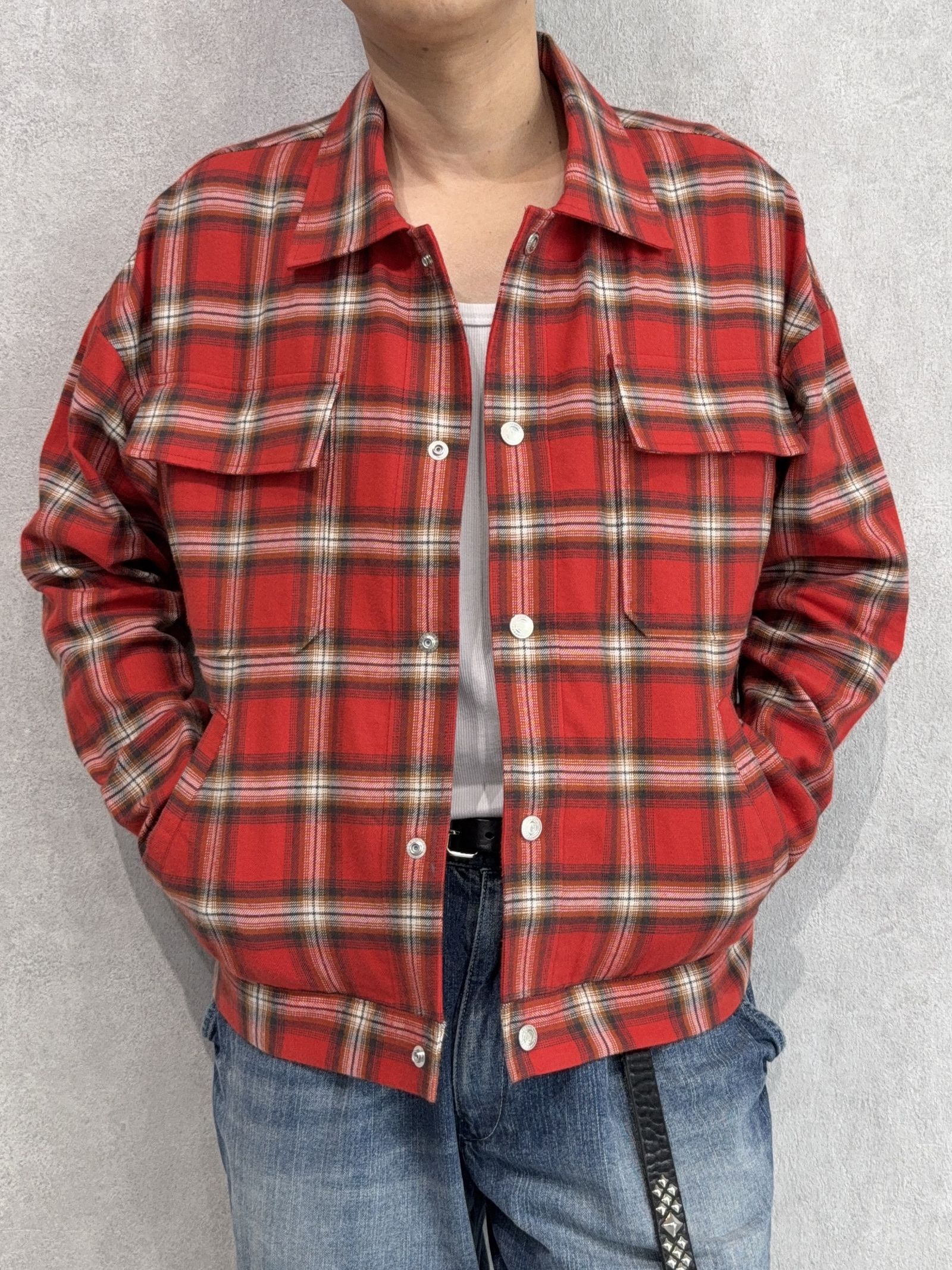 CHECK SHIRT JACKET / RC41-SH-003 / チェックシャツジャケット / レッド