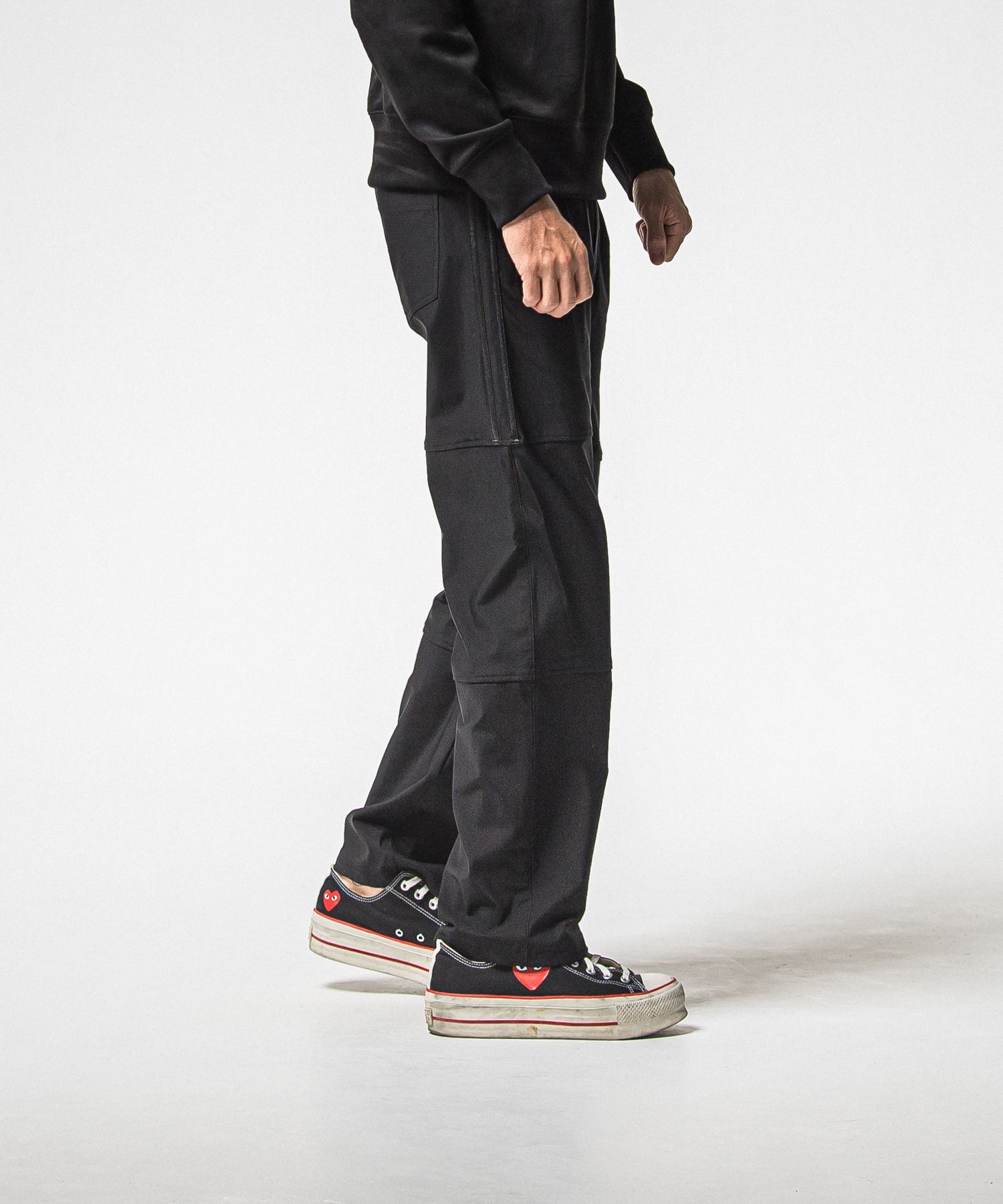 JOHNSON LINE HEAT WIDE TUCK PANTS / RC38-ST-009HWT / 裏起毛ジョンソンラインワイドタックパンツ / ブラック×ブラック (10月下旬入荷予定)