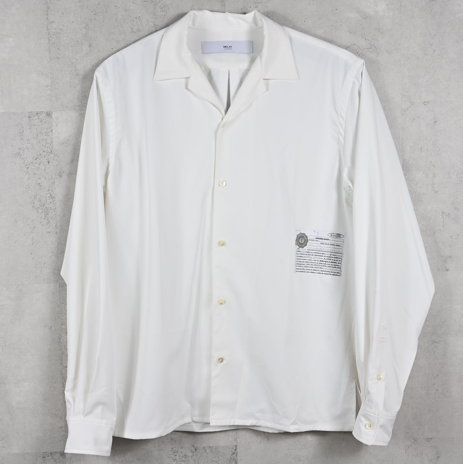 WILL SHIRTS / DP1-SH-001 / ウィルプリントオープンカラーシャツ / ホワイト (3月中旬入荷予定)