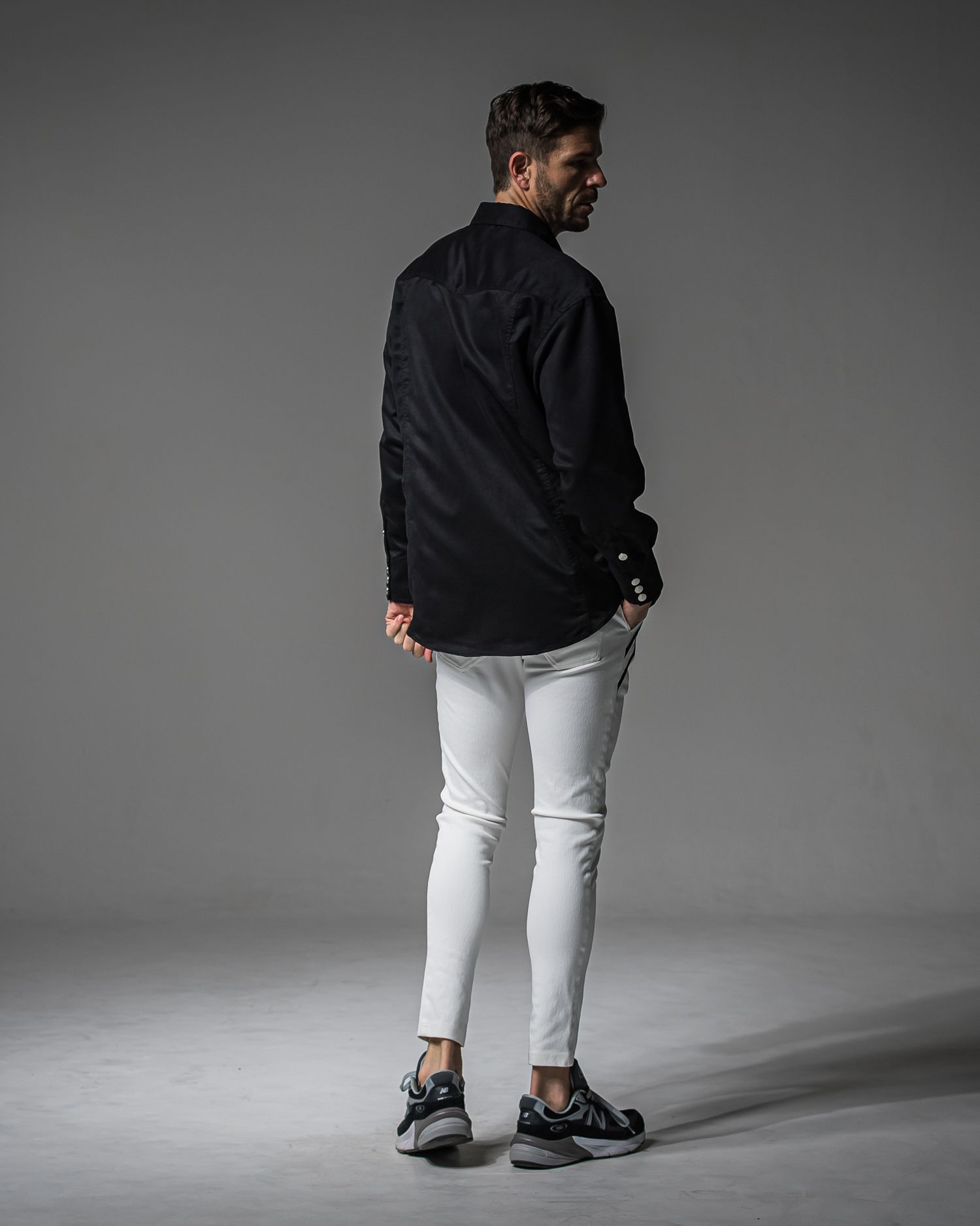 JAMES OVER SUEDE SHIRT / RC37-SH-003 / スエードエコレザーシャツ / ブラック